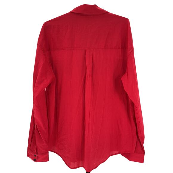Weworewhat Boxy Red Button Down Shirt Size M - Picture 3 of 4